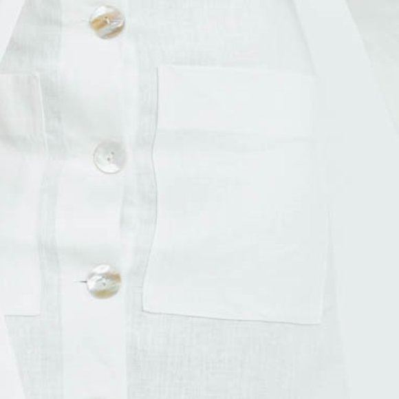 Belted Linen Button Skirt off white - Picture 8 of 10